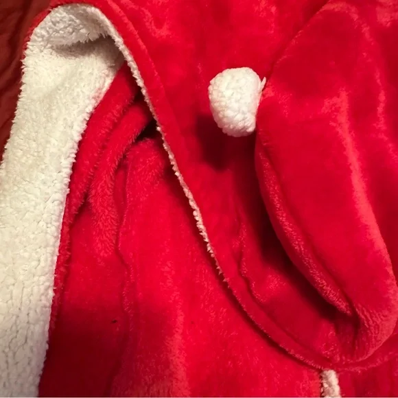 Kids Red Plush Holiday Robe - Picture 4 of 4